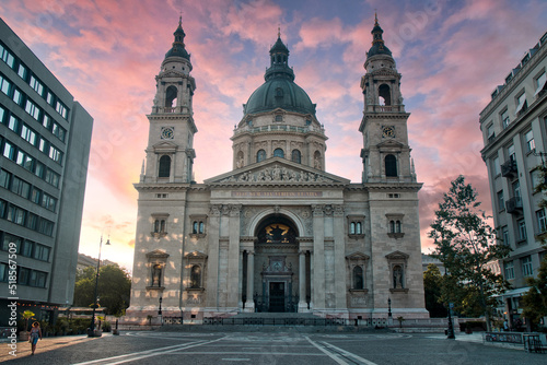 Early morning shot of St.Stephens Basilica in Budapest,Hunagry