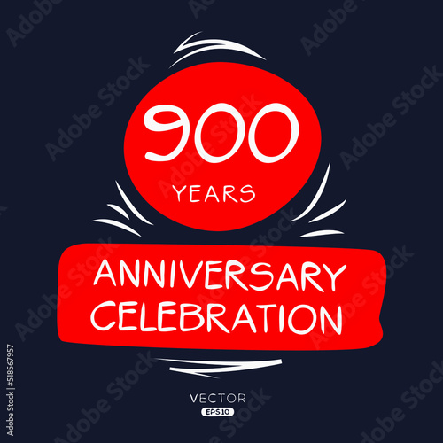 900 years anniversary celebration Design, Vector illustration. photo