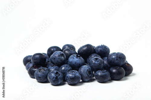 Blueberries on a white background. Useful and tasty berry.