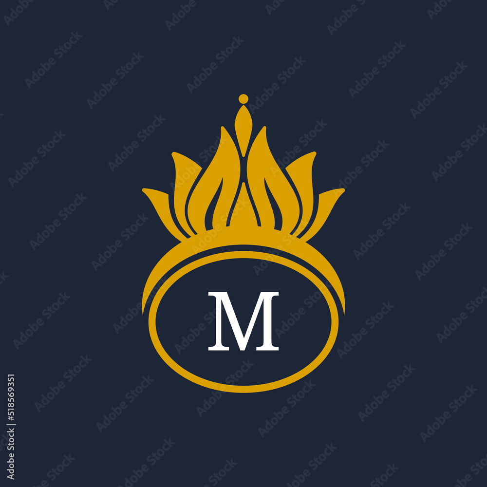 Letter M Crown Logo. Crown Logo on Letter M Vector Template Design ...