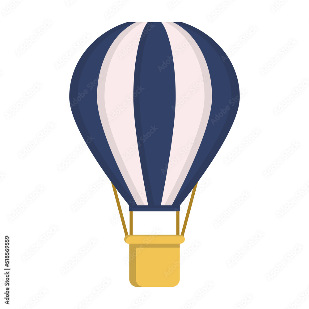 Flat icon hot air balloon isolated on white background. Vector illustration. Flat icon hot air balloon isolated on white background. Vector illustration.