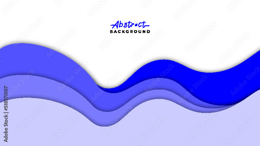 Abstract blue wave background papercut style