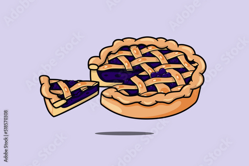 Pie Blueberry Cut