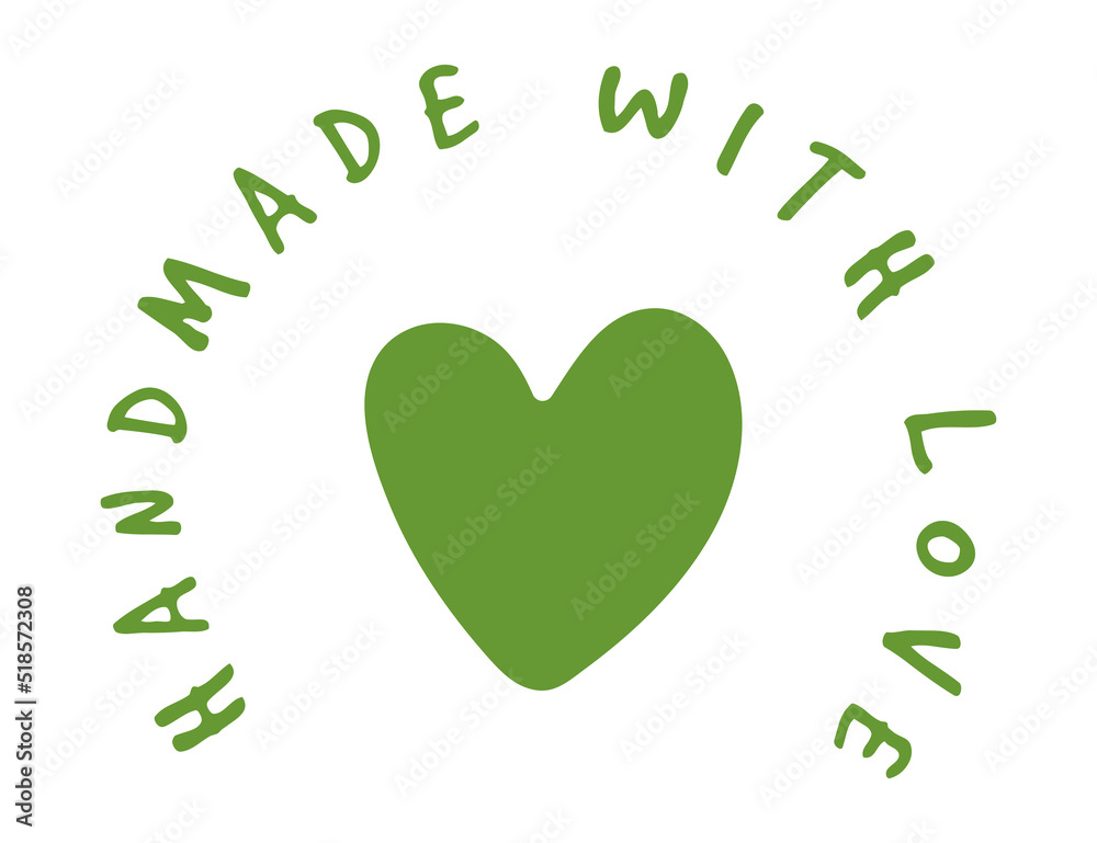 Hand Made with Love by inscription lettering quote. Made with Love calligraphy. Made with Love card. Vector illustration Hand Made with Love by inscription lettering quote. Made with Love calligraphy. Made with Love card. Vector illustration