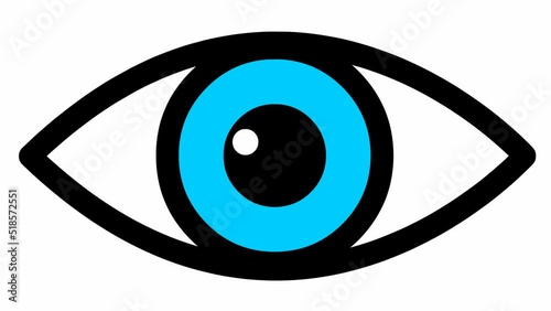 Wallpaper Mural Animated blue eye close. blinks an eye. Linear icon. Looped video. Vector illustration on white background. Torontodigital.ca