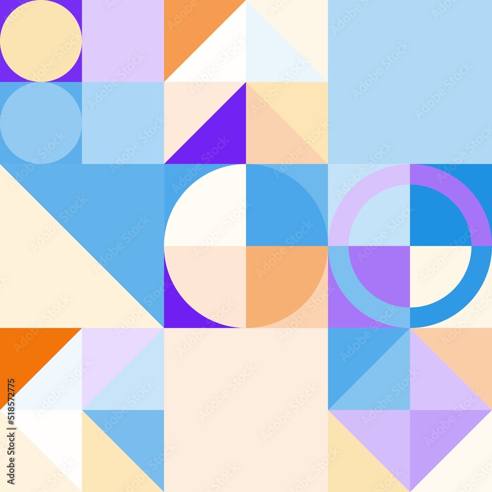Geomeric Bauhaus colorful shapes. Modern business abstract cover design
