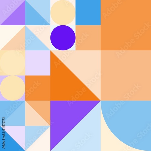 Geomeric Bauhaus colorful shapes. Modern business abstract cover design
