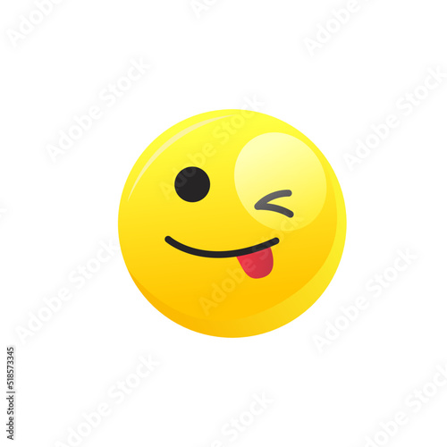 Smiley with a tongue. Emotions. Vector graphics