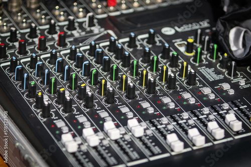 Mixing console (electronic device for mixing audio signals)