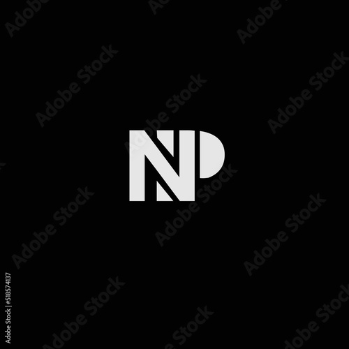 Creative Professional Trendy and Minimal Letter NP Logo Design in Black and White Color, Initial Based Alphabet Icon Logo in Editable Vector Format