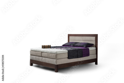 double bed on white backdrop