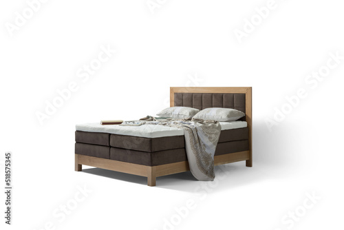 double bed on white backdrop