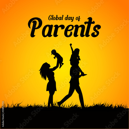 Global day of parents vector illustration. 
