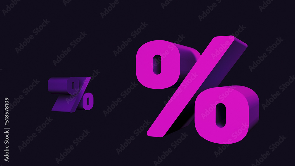 3d render of a percent symbol 3d render of a percent symbol