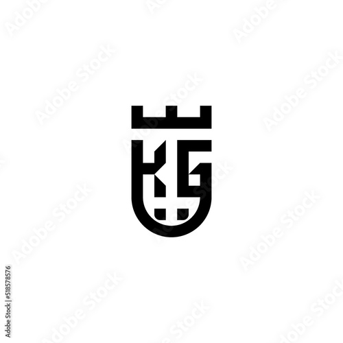 KG simple royal shield logo initial concept high quality logo design