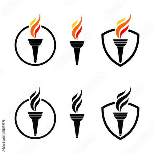 torch emblem logo vector