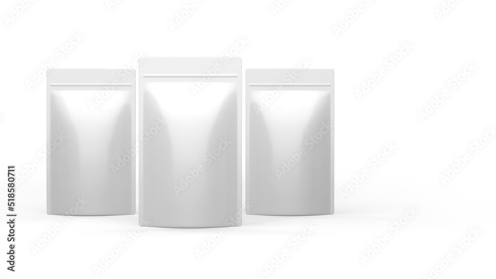 Chips snack Standing pouch with blank space 3D illustration rendering object for mockup