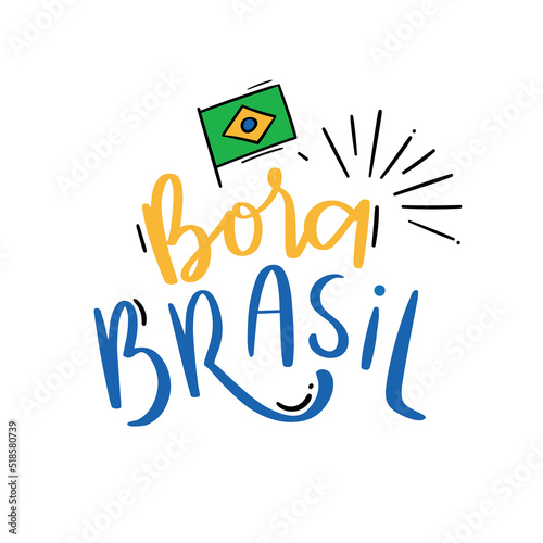 Premium Vector  Bora treinar. let's go training in brazilian portuguese.  modern hand lettering. vector.