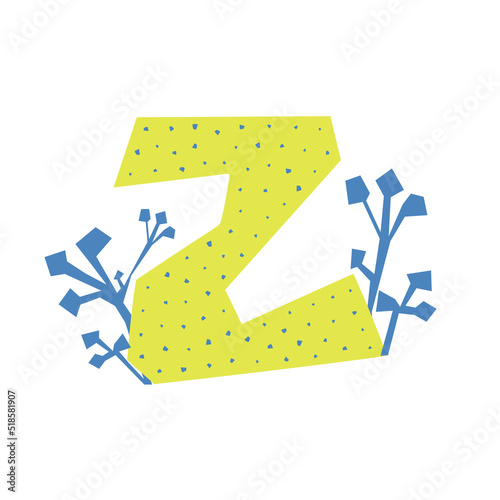 Bright alphabet in cut out collage style. Hand drawing font for children. Flat isolated vector illustration