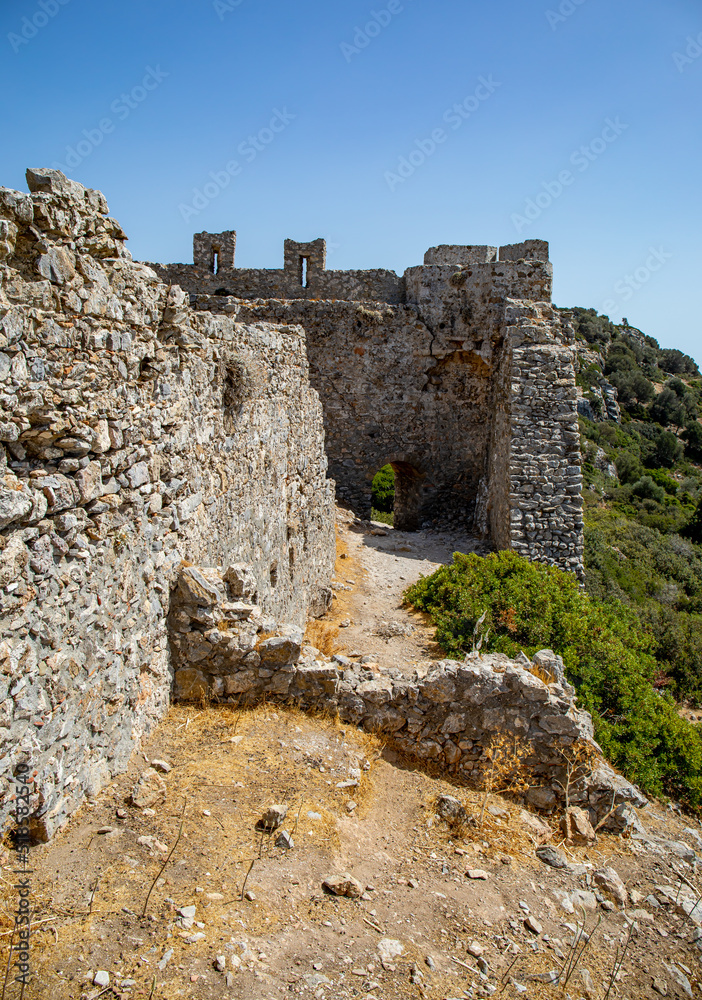 Castle of Asklipio on Rhodes island, Dodecanese, Greece