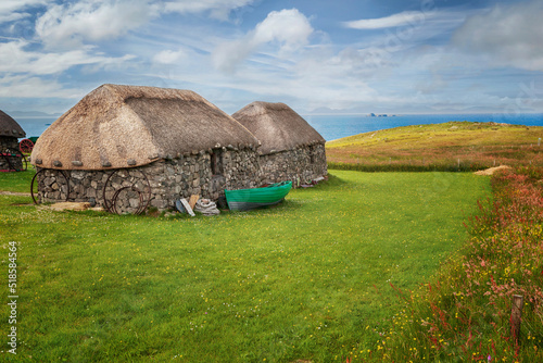 Traditional stone farmhouse at Skye Museum of Island Life, Isle of Skye, Scotland