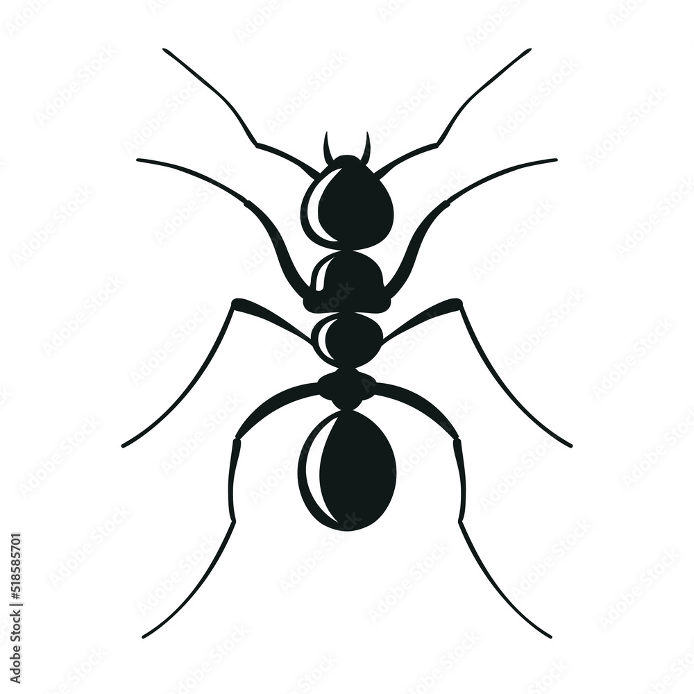 Ant silhouette vector style isolated on white background. 10 eps Stock ...