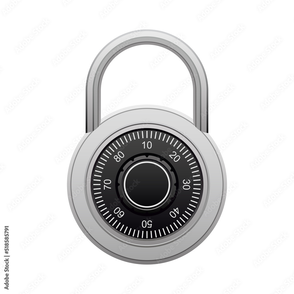 Illustration of door lock in detailed realistic style. Illustration of door lock in detailed realistic style.