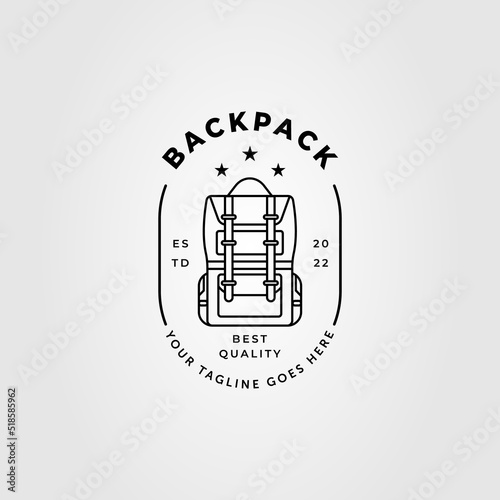 outdoor or adventure backpack or bag logo vector illustration design