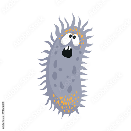 Colorful bacteria and viruses with different emotions. Funny cartoon microbe.
