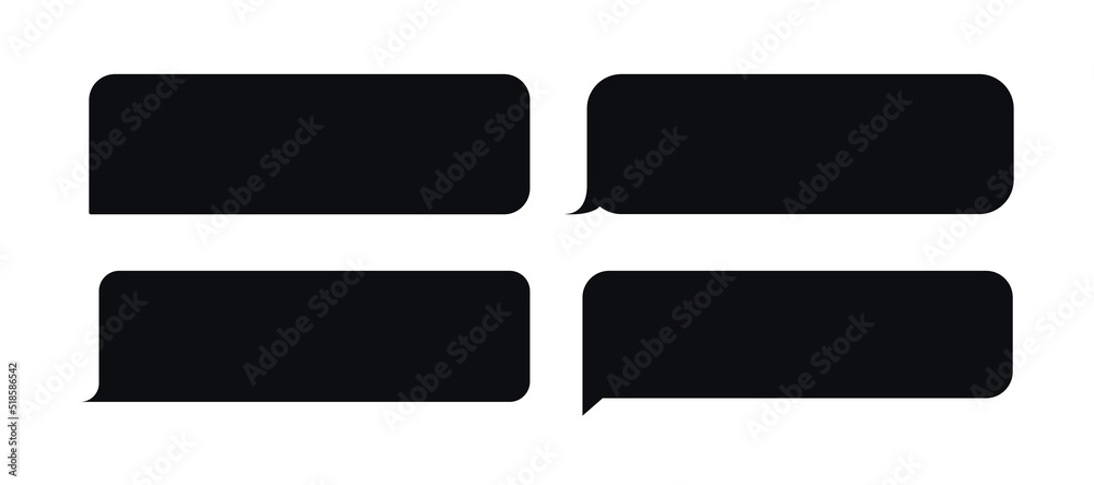 Set of bubble messages template black style for website, mobile chat application, chat speech bubble. Communication mobile app design. Chat app. Sms message icon. Vector Illustration 10 eps Set of bubble messages template black style for website, mobile chat application, chat speech bubble. Communication mobile app design. Chat app. Sms message icon. Vector Illustration 10 eps