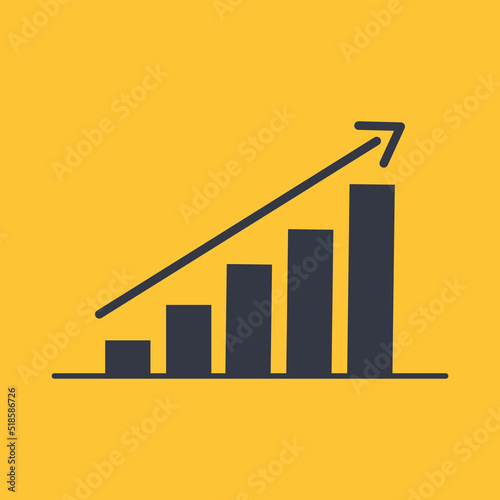 Statistics curve growing up. Perfect to showing Profit and Goals on Good Business.