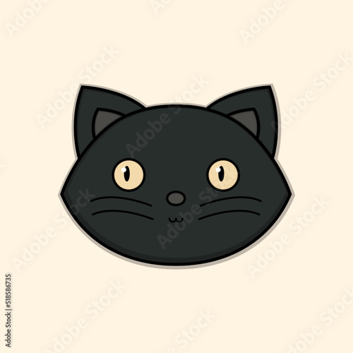 Illustration of cute face cat cartoon character.