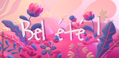 bel été bannière fleurs