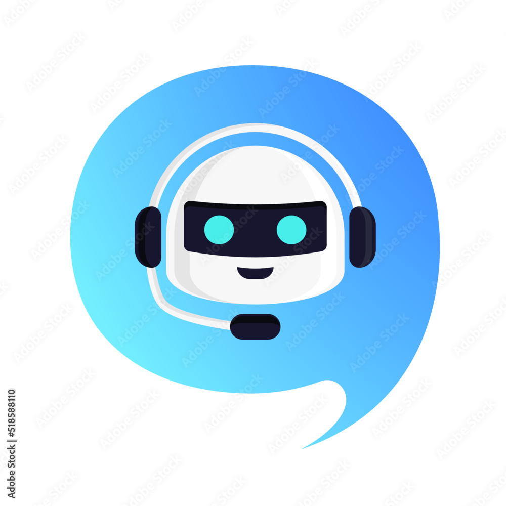 Robot vector seeech bubble modern style, chat bot concept illustration for virtual assistant banner, talk bubble speech, digital marketing, chat app, ai, artificial intelligence. 10 eps Robot vector seeech bubble modern style, chat bot concept illustration for virtual assistant banner, talk bubble speech, digital marketing, chat app, ai, artificial intelligence. 10 eps