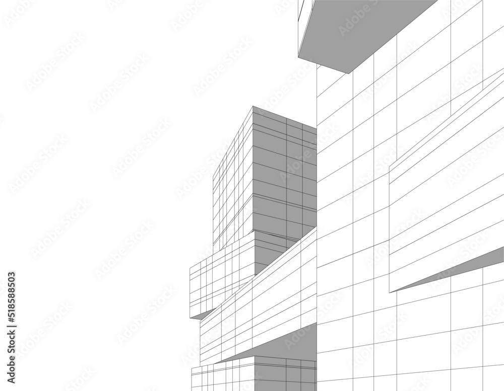 sketch of modern building sketch of modern building