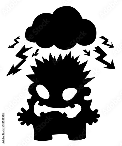 Angry Thunder Head Stencil