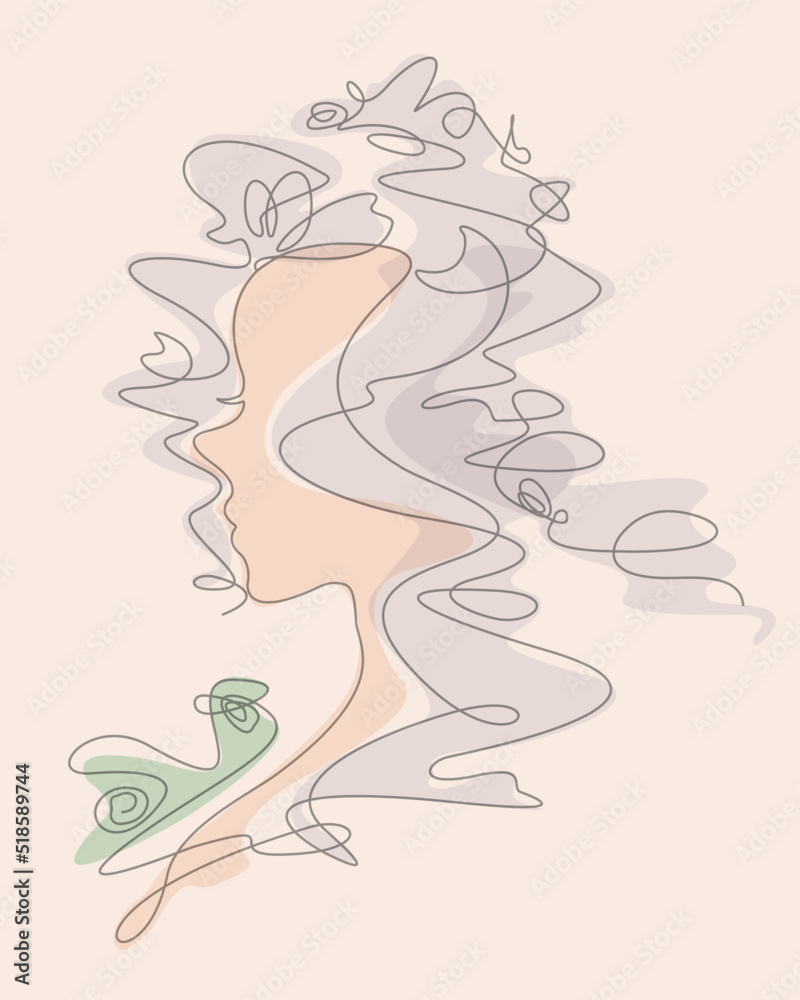 Silhouette woman line art style vector illustration design.EPS10. Silhouette woman line art style vector illustration design.EPS10.