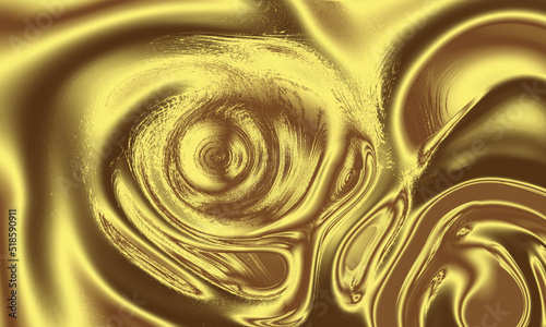 Abstract HD wallpaper with metal liquid gold gradient color design, metal gold color plastic effect design background