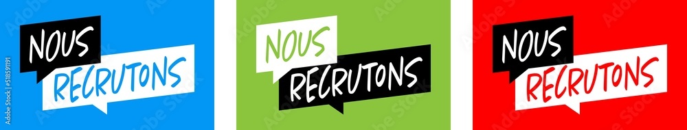 Naklejka premium Nous recrutons