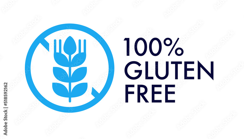 Gluten free vector label for food emblem, stamp, seal, badge, packaging. Healthy natural organic product. 10 eps