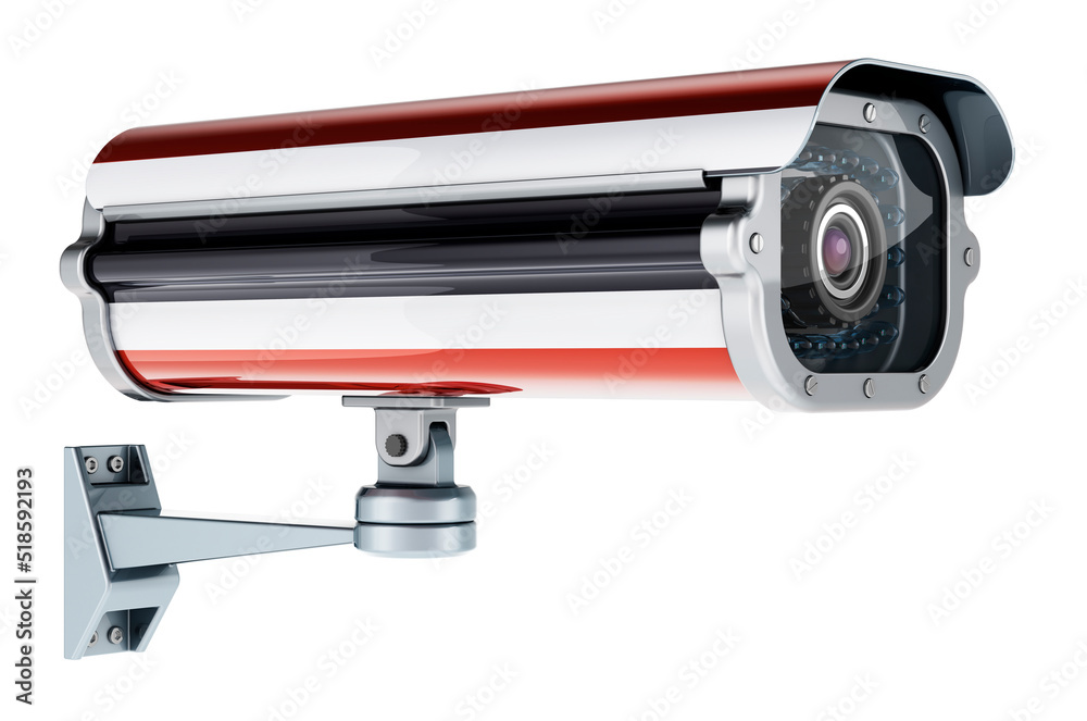 Surveillance camera with Thai flag. 3D rendering Surveillance camera with Thai flag. 3D rendering