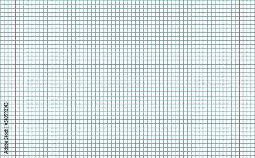 Graph paper. Printable squared grid paper with color horizontal lines. Geometric background for school, textures, notebook, diary. Realistic lined paper blank size reversal A5
