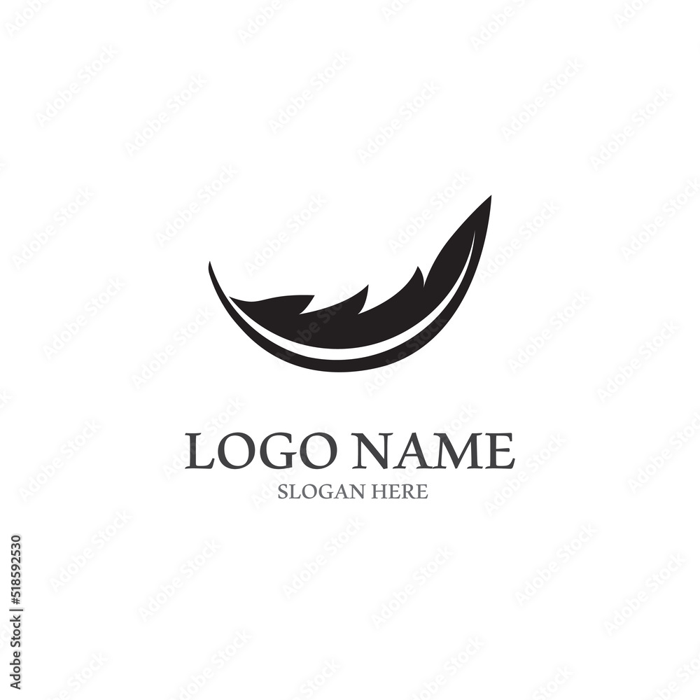 feather logo with vector style template feather logo with vector style template