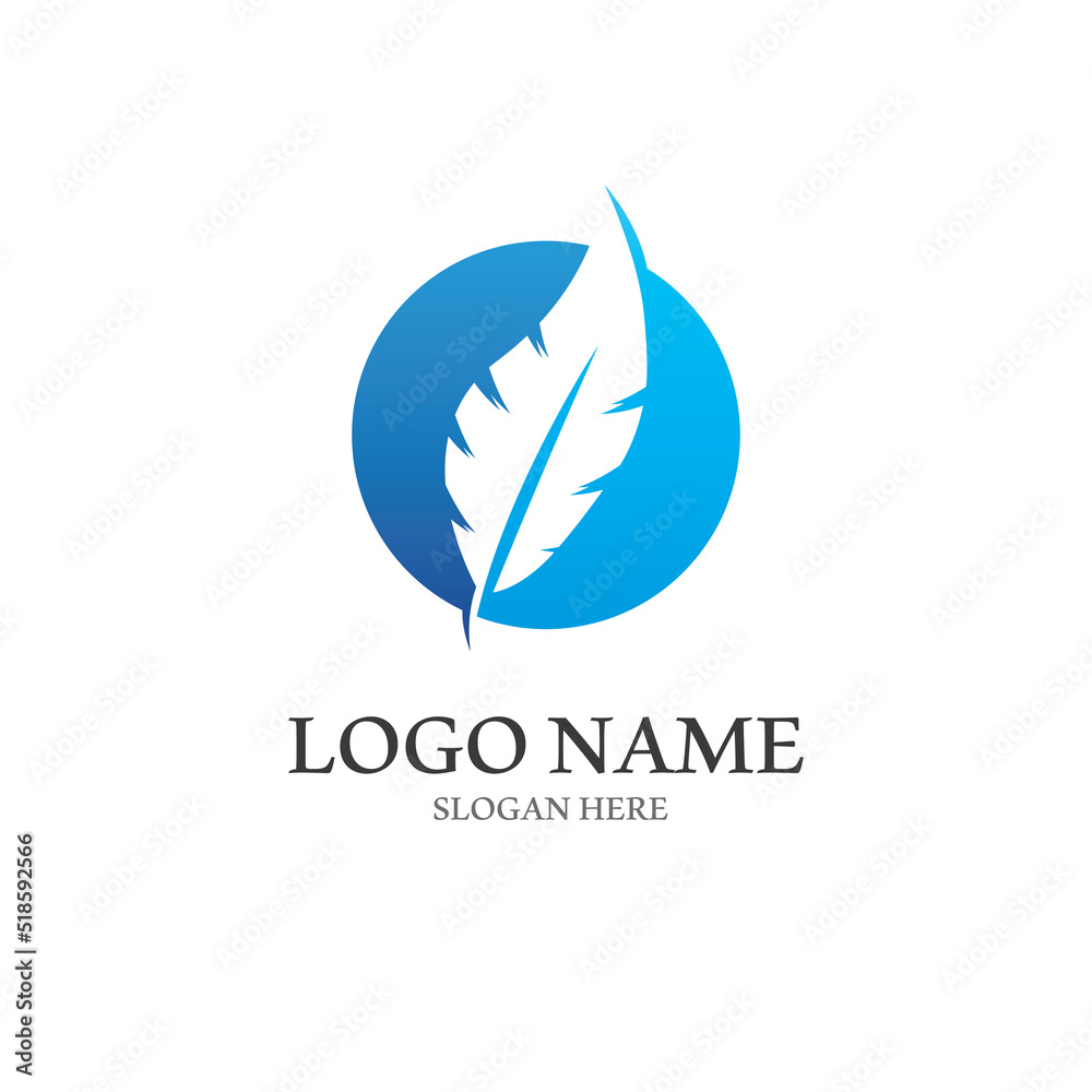 feather logo with vector style template feather logo with vector style template