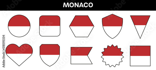 Free Download Monaco flag colors on different shapes. Vector Monaco emblem. - GFXLoad