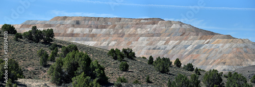 Mineral ore deposited in layers at a copper mine in Nevada