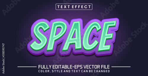 Space text editable text effect