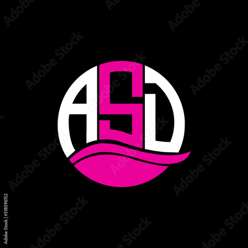 ASD logo monogram isolated on circle element design template, ASD letter logo design on black background. ASD creative initials letter logo concept. ASD letter design.
