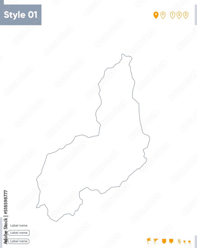 Piaui, Brazil - stroke map isolated on white background. Outline map. Vector map