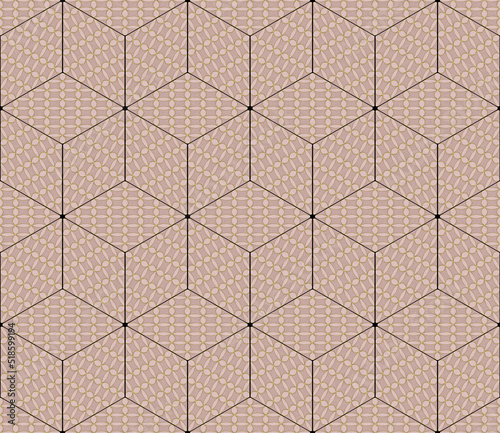 Fototapeta Naklejka Na Ścianę i Meble -  Seamless pattern with color geometric rhombus. Mosaic. 3D seamless pattern with cubes. Pattern in color rhombuses. Wallpaper design. Seamless rhombuses for fabric, shirts, linens or textile.